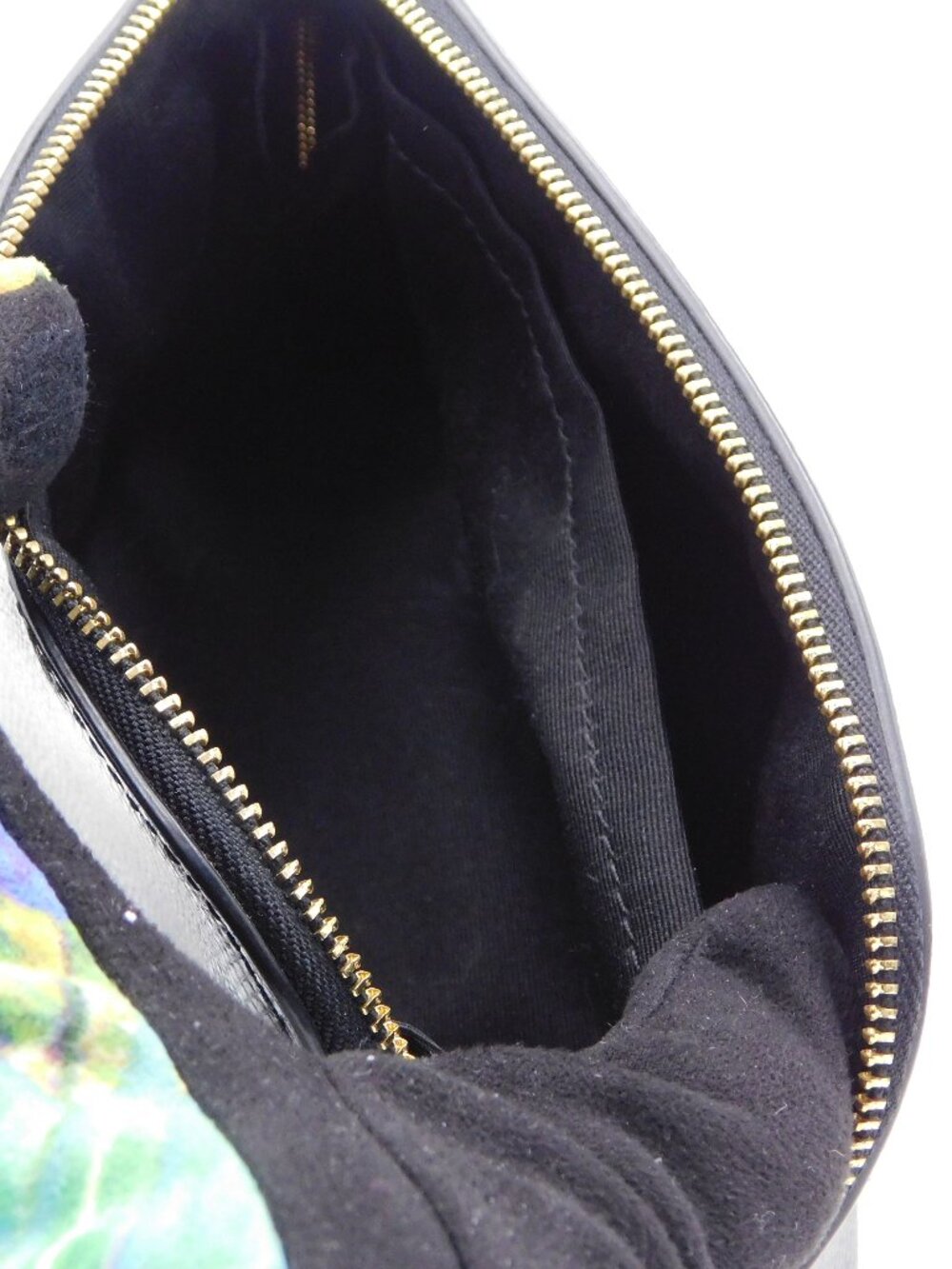 Coach Black Textured Leather Zip Cosmetic Pouch Makeup Bag w/Gold Logo | EUC - Picture 8 of 10
